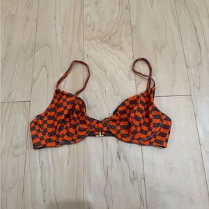 Acacia checked bikini top